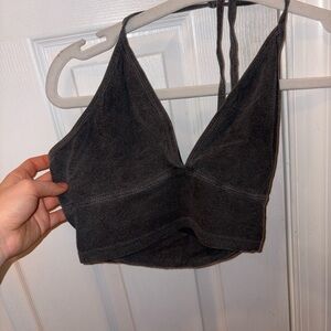 Truly Madly Deeply Charcoal Halter Top